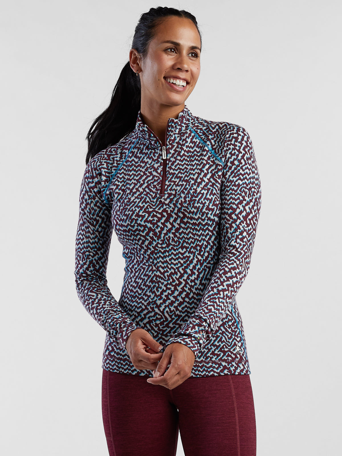 Wonder Woman 1/4 Zip Long Sleeve Top - Print