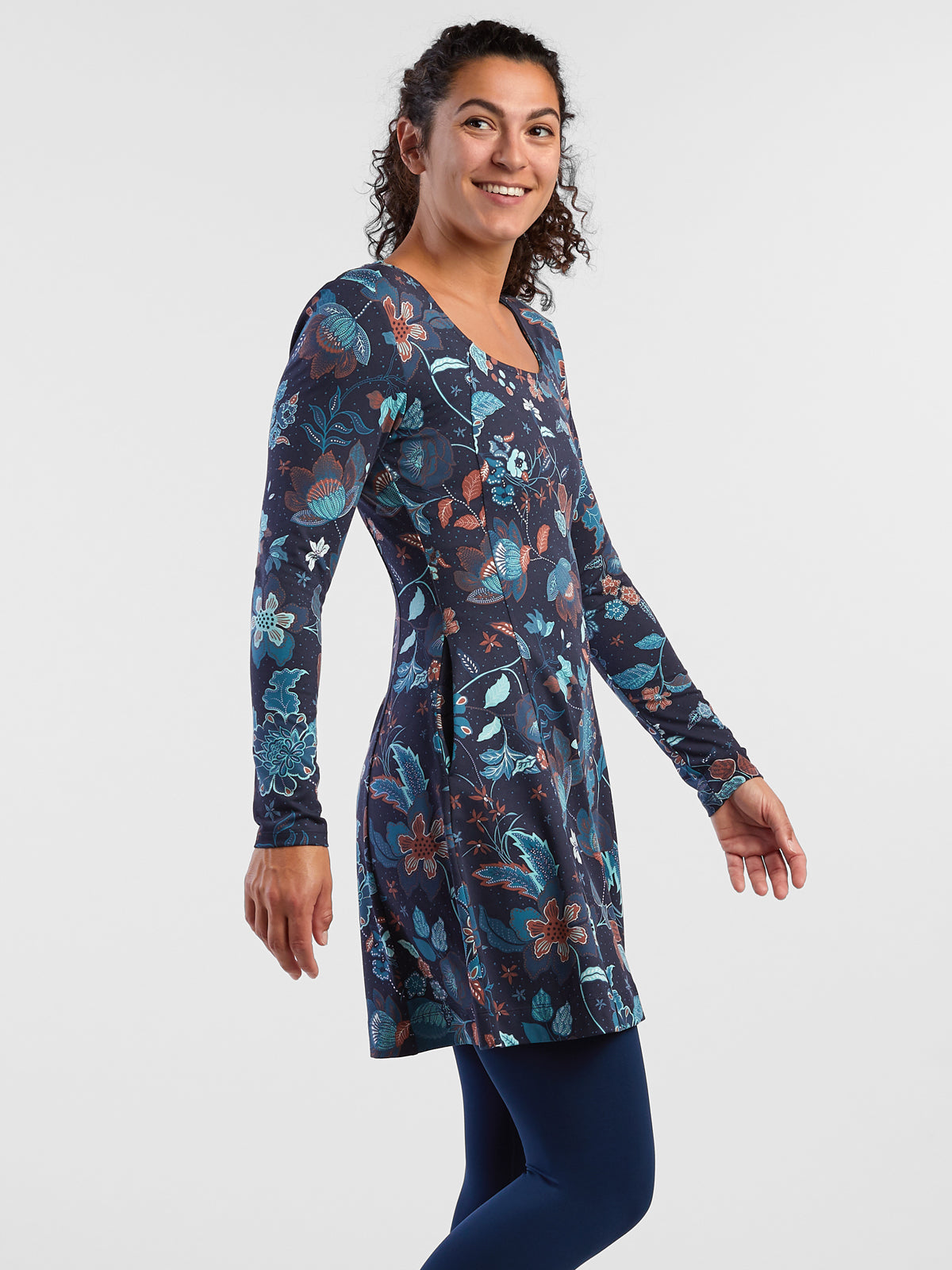 Dream Square Neck Long Sleeve Dress - Jardin