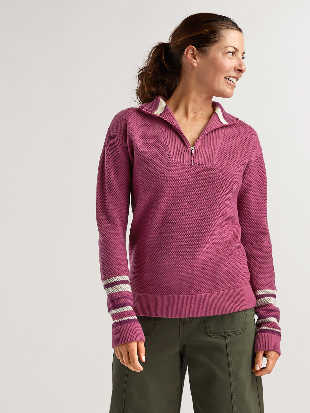 Kickback 1/4 Zip Sweater - Stripe