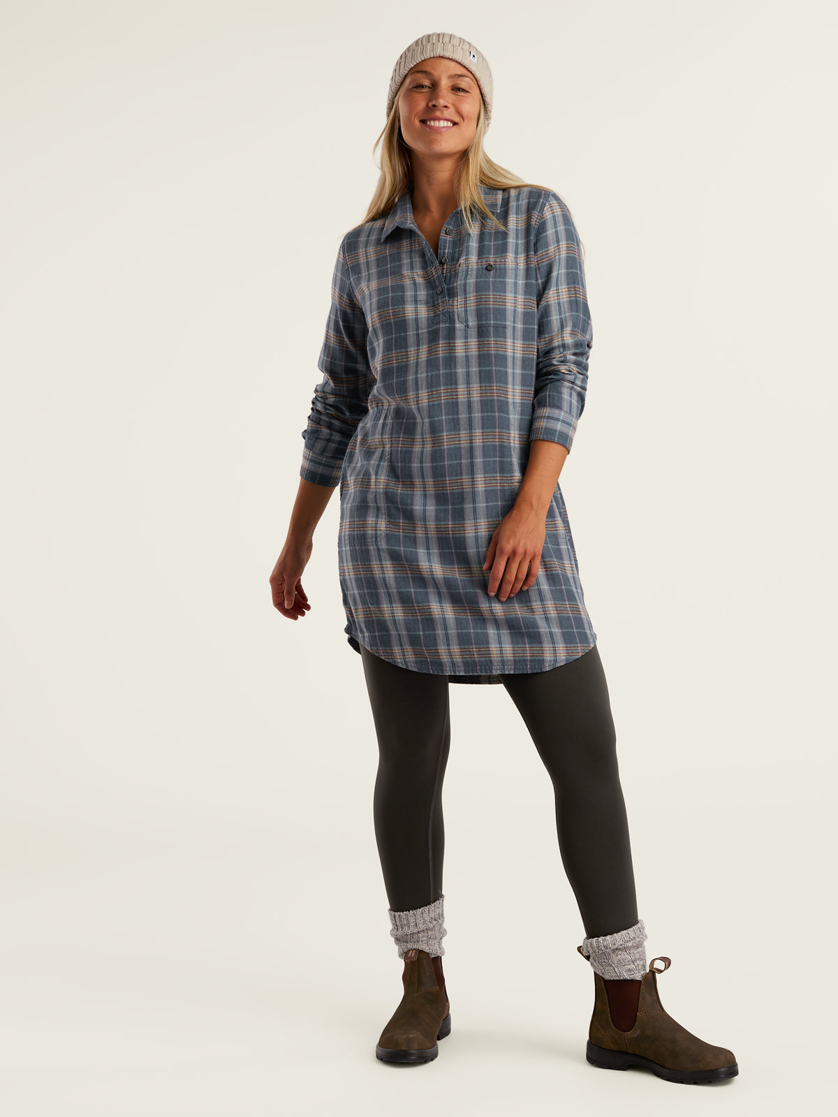 Plaiditude Long Sleeve Dress