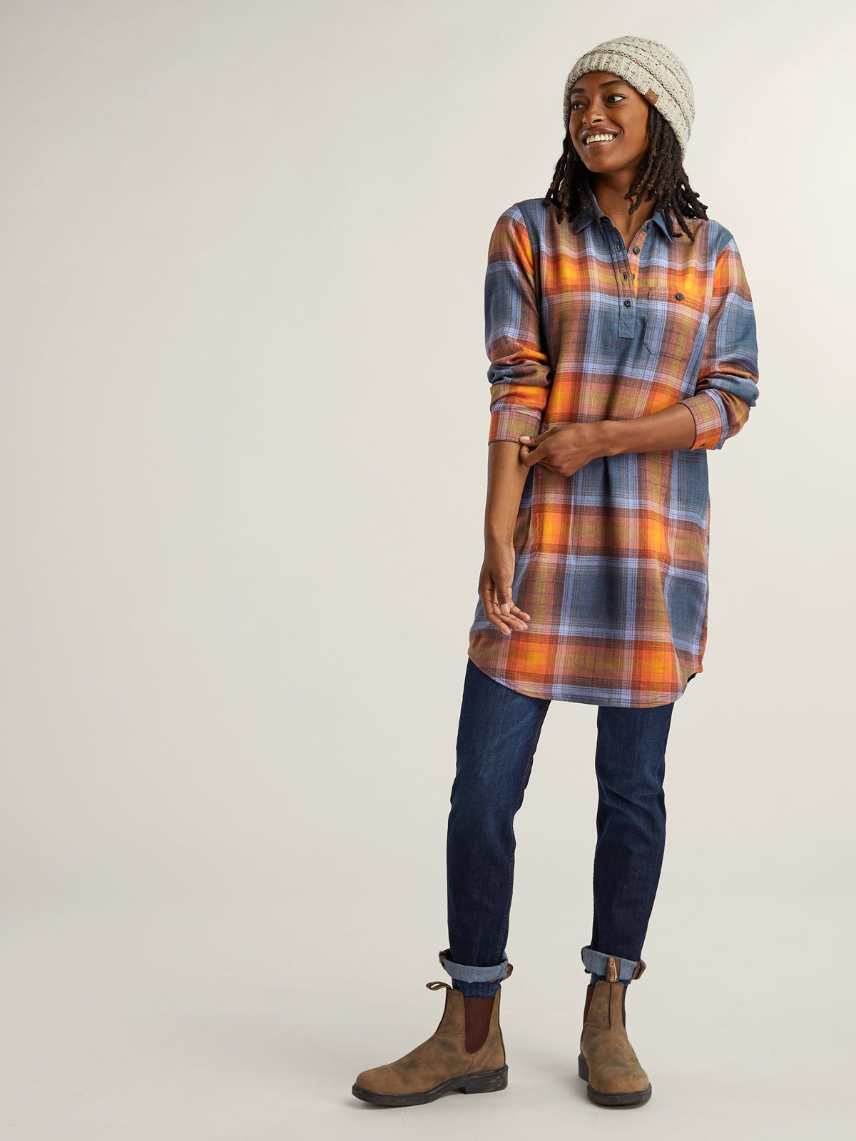 Plaiditude Long Sleeve Dress