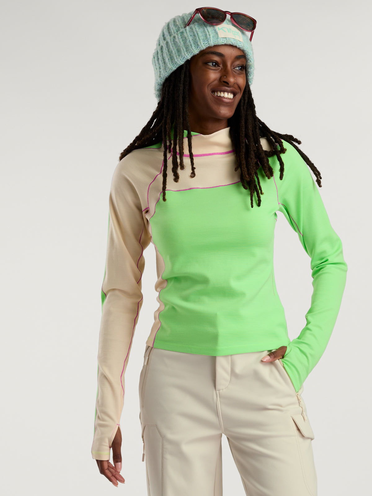 Wool Sculpt Mock Neck Base Layer
