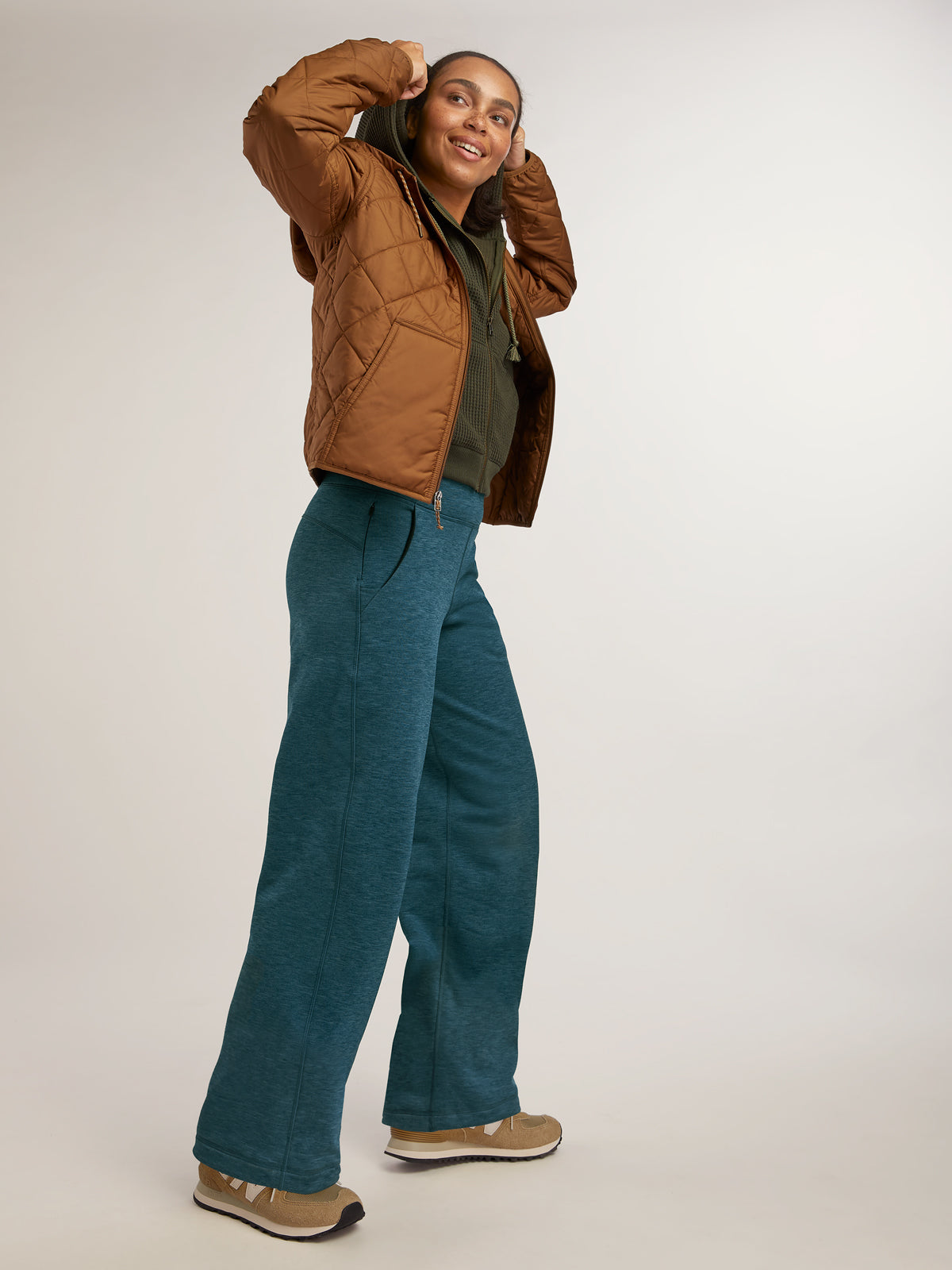 Crash Fleece Lined Wide Leg Pants - Petite