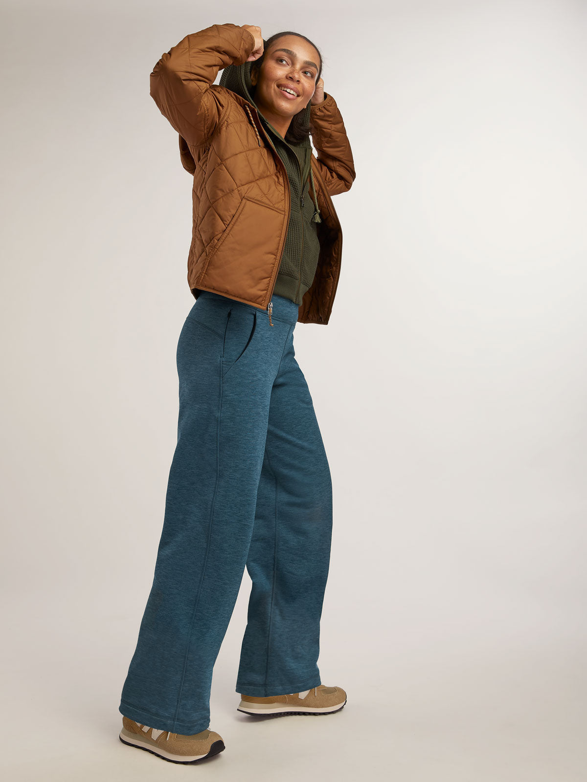 Crash Fleece Lined Wide Leg Pants - Long