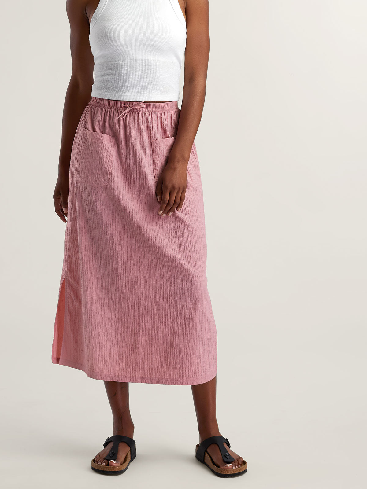 Meridian Crinkle Midi Skirt