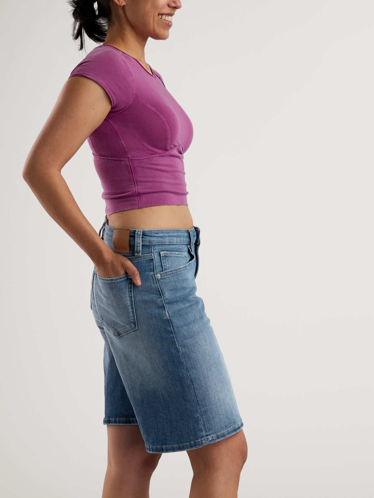 Performance Long Jean Shorts