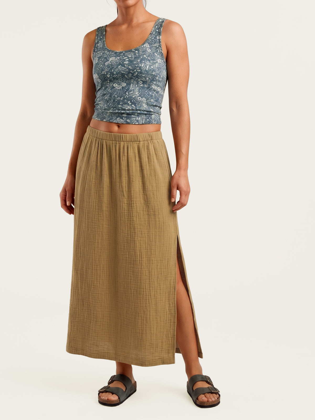 Yara Gauze Midi Skirt