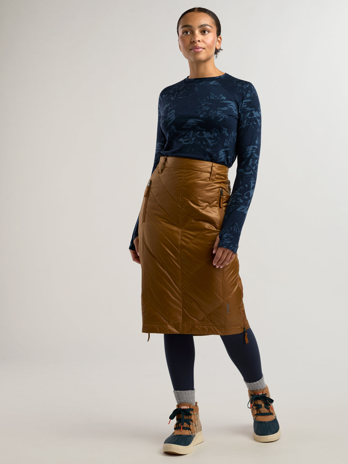 Bun Warmer Quilted Long Skirt