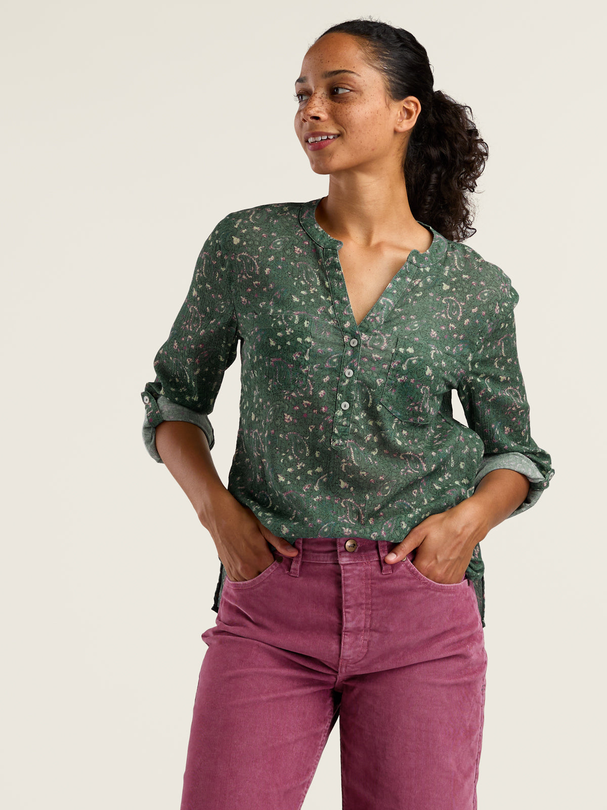 Moorea Gauze Long Sleeve Top