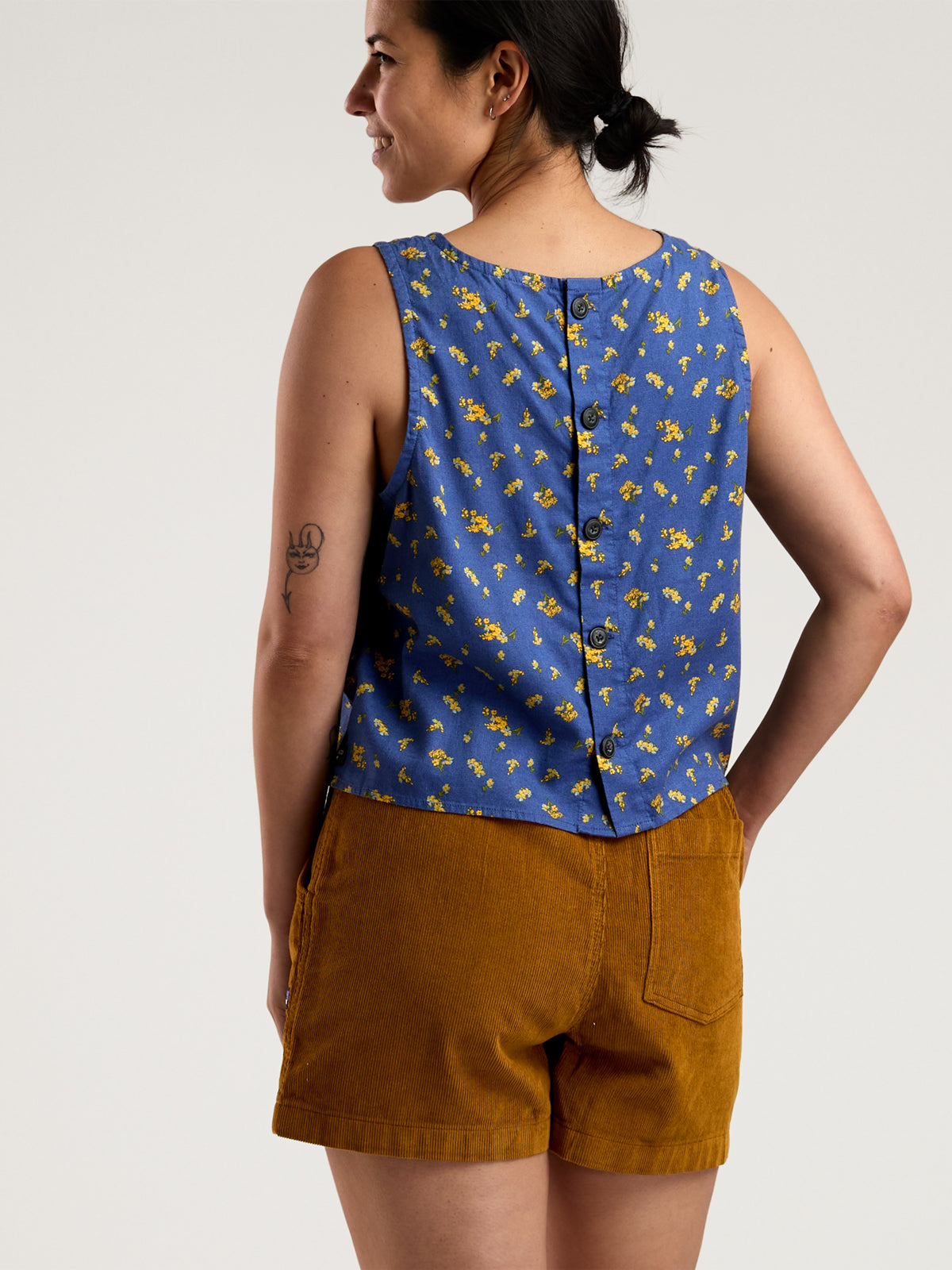 Baja Button Back Tank Top