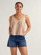 Baja Button Back Tank Top