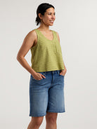 Baja Button Back Tank Top