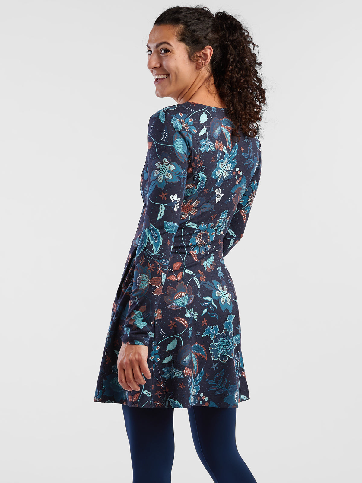Dream Square Neck Long Sleeve Dress - Jardin