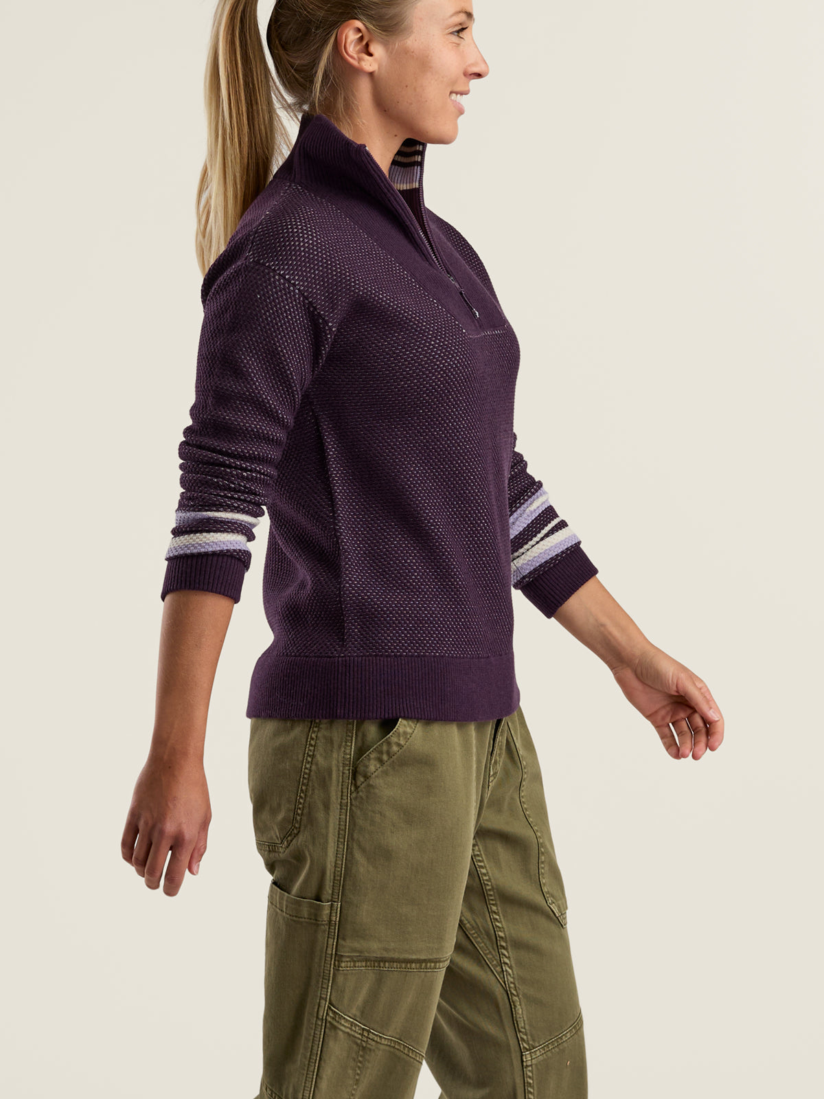 Kickback 1/4 Zip Sweater - Stripe