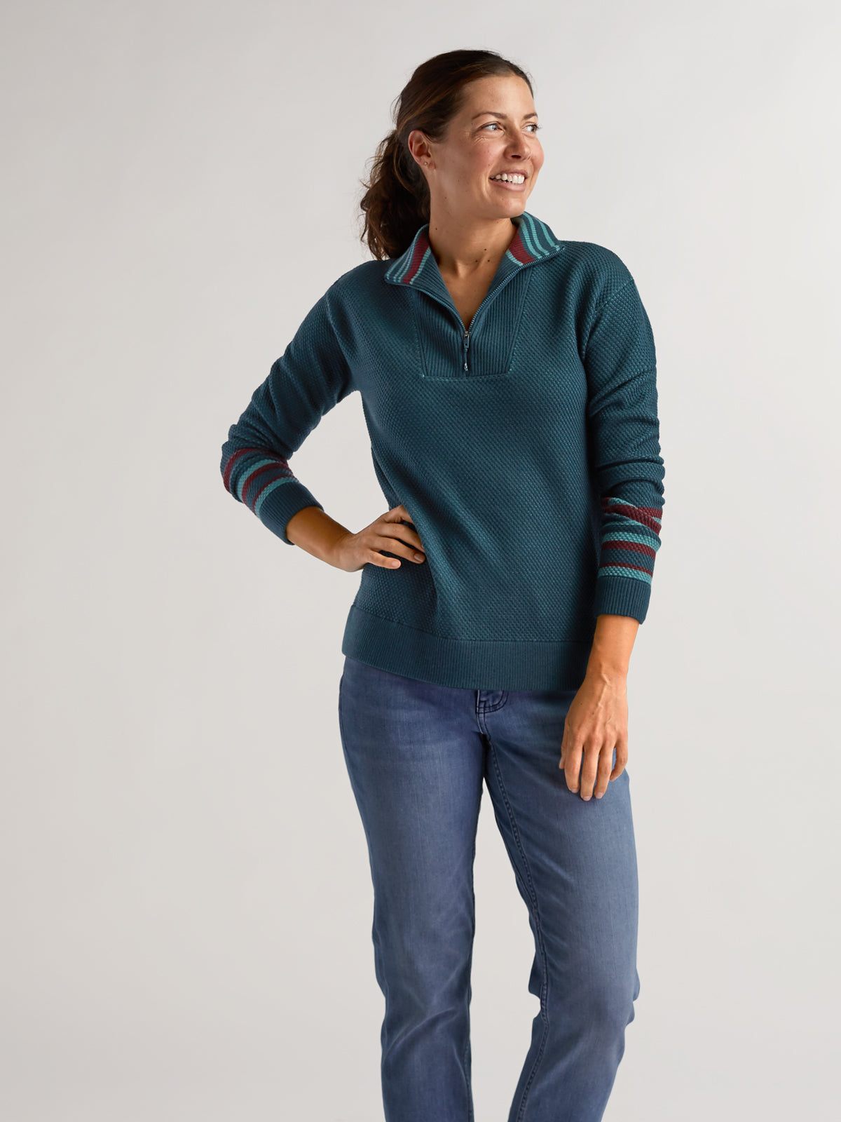 Kickback 1/4 Zip Sweater - Stripe