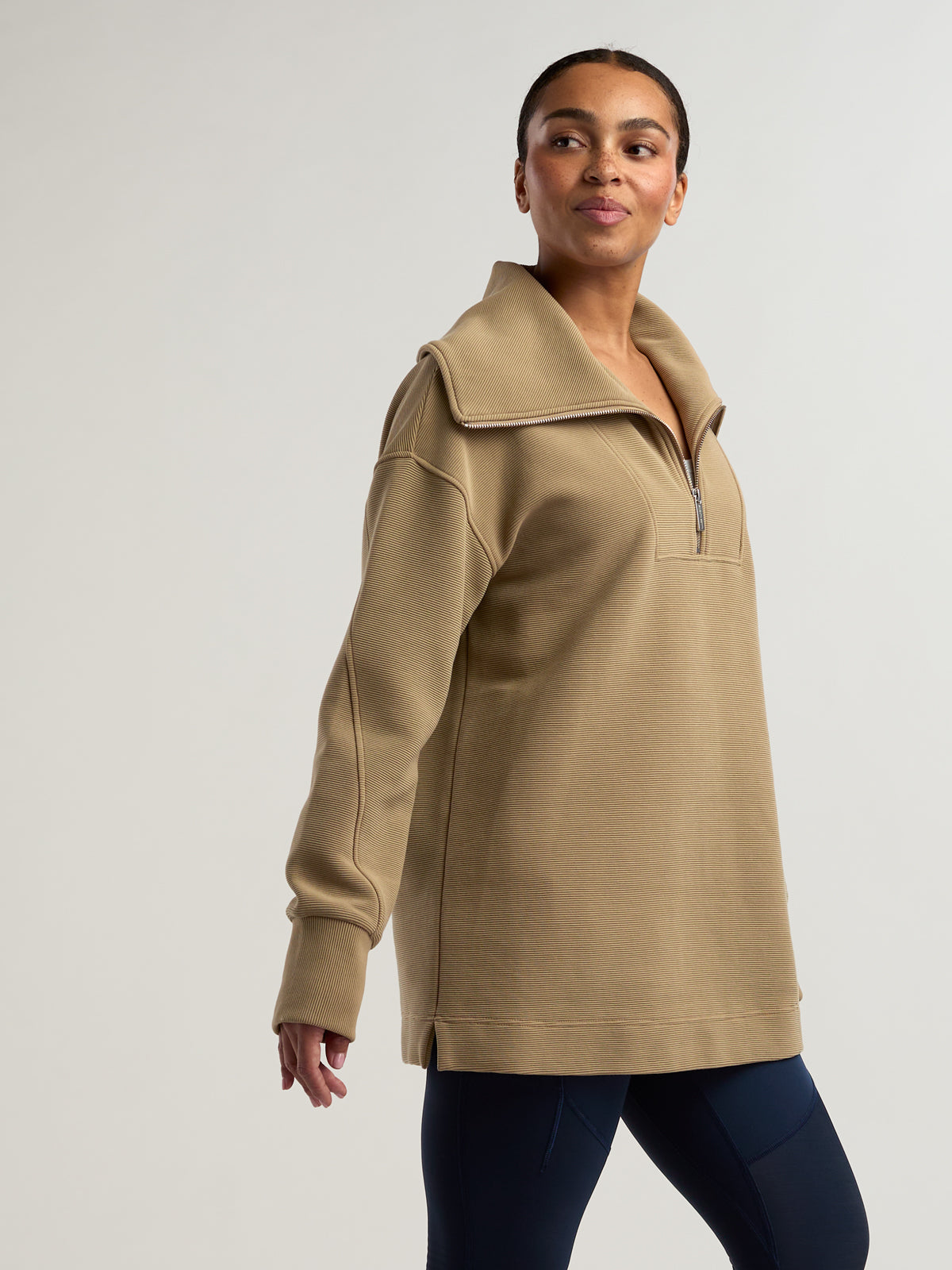 Peaceful Rib Half Zip Sweatshirt