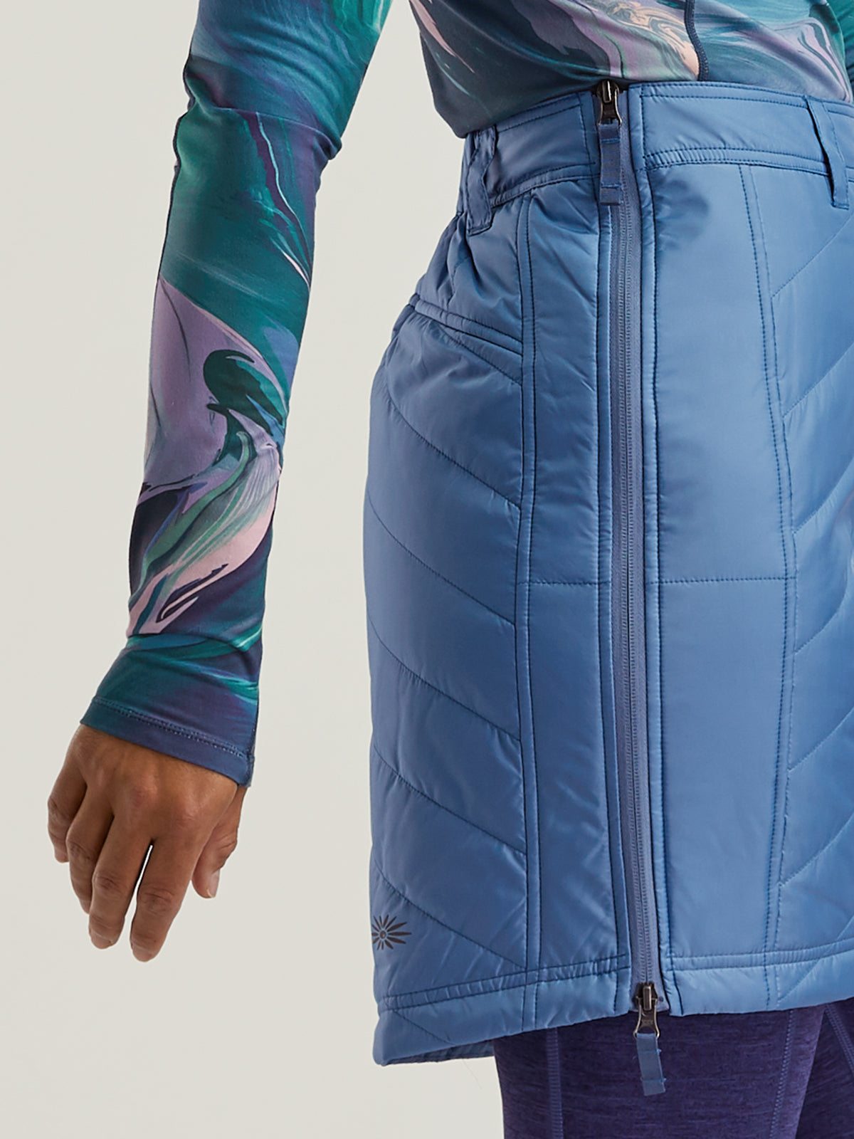 Bun Warmer Quilted Side Zip Midi Skirt