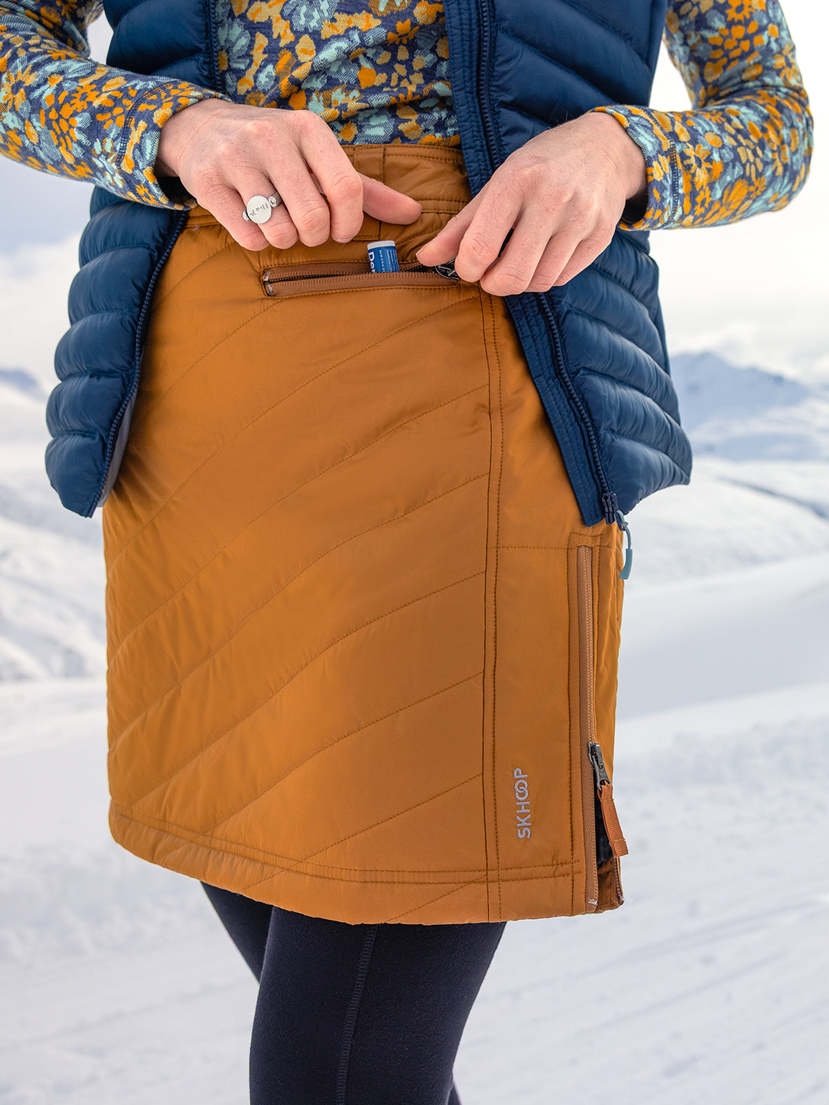 Bun Warmer Quilted Side Zip Midi Skirt