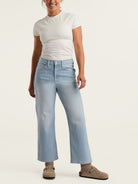 Performance Denim High Rise Wide Leg Cropped Jean