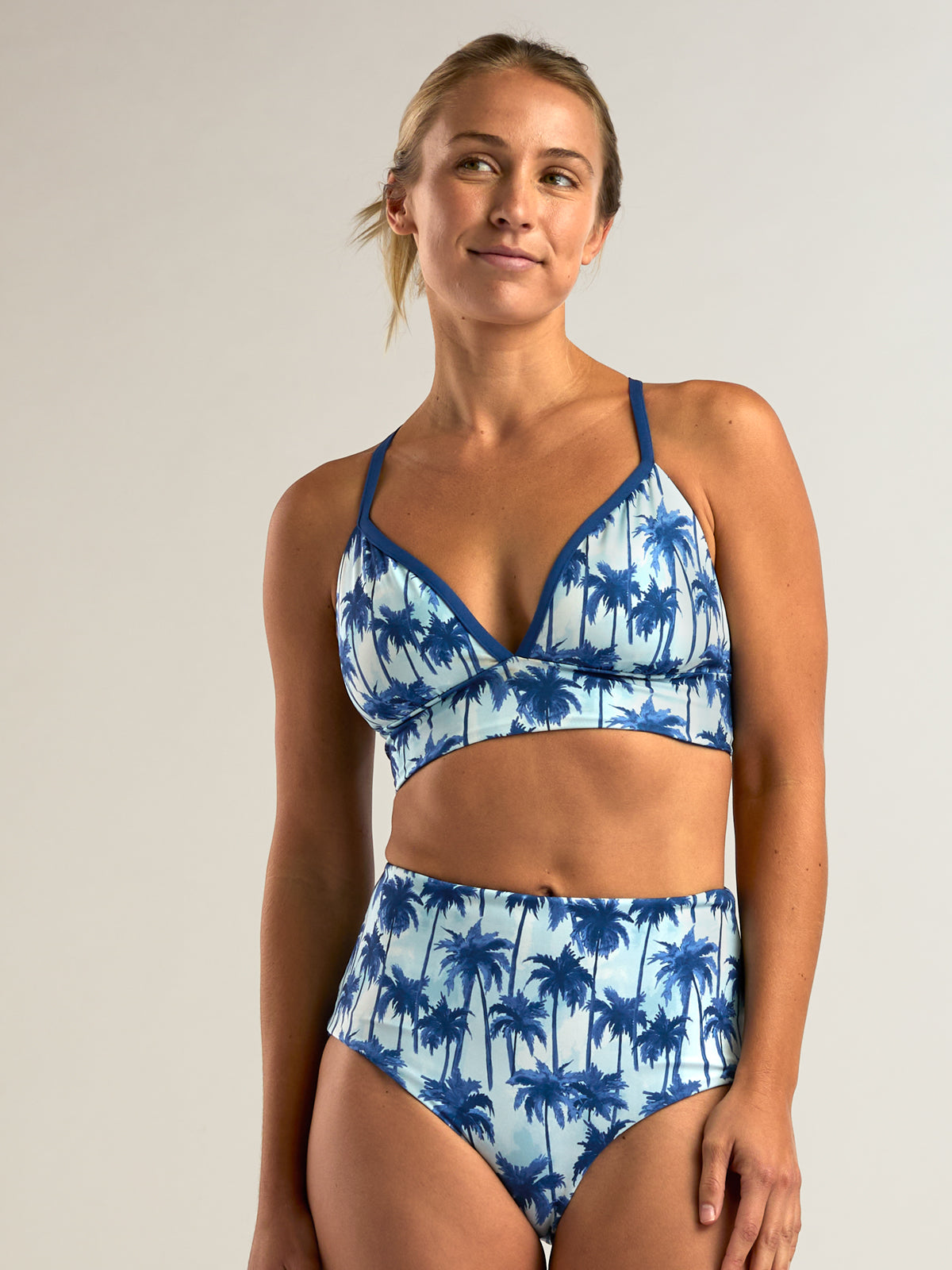 Stevie Reversible Bikini Top - Palms