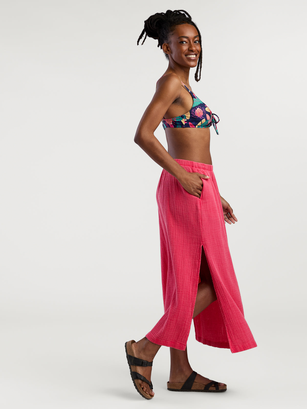 Yara Gauze Midi Skirt