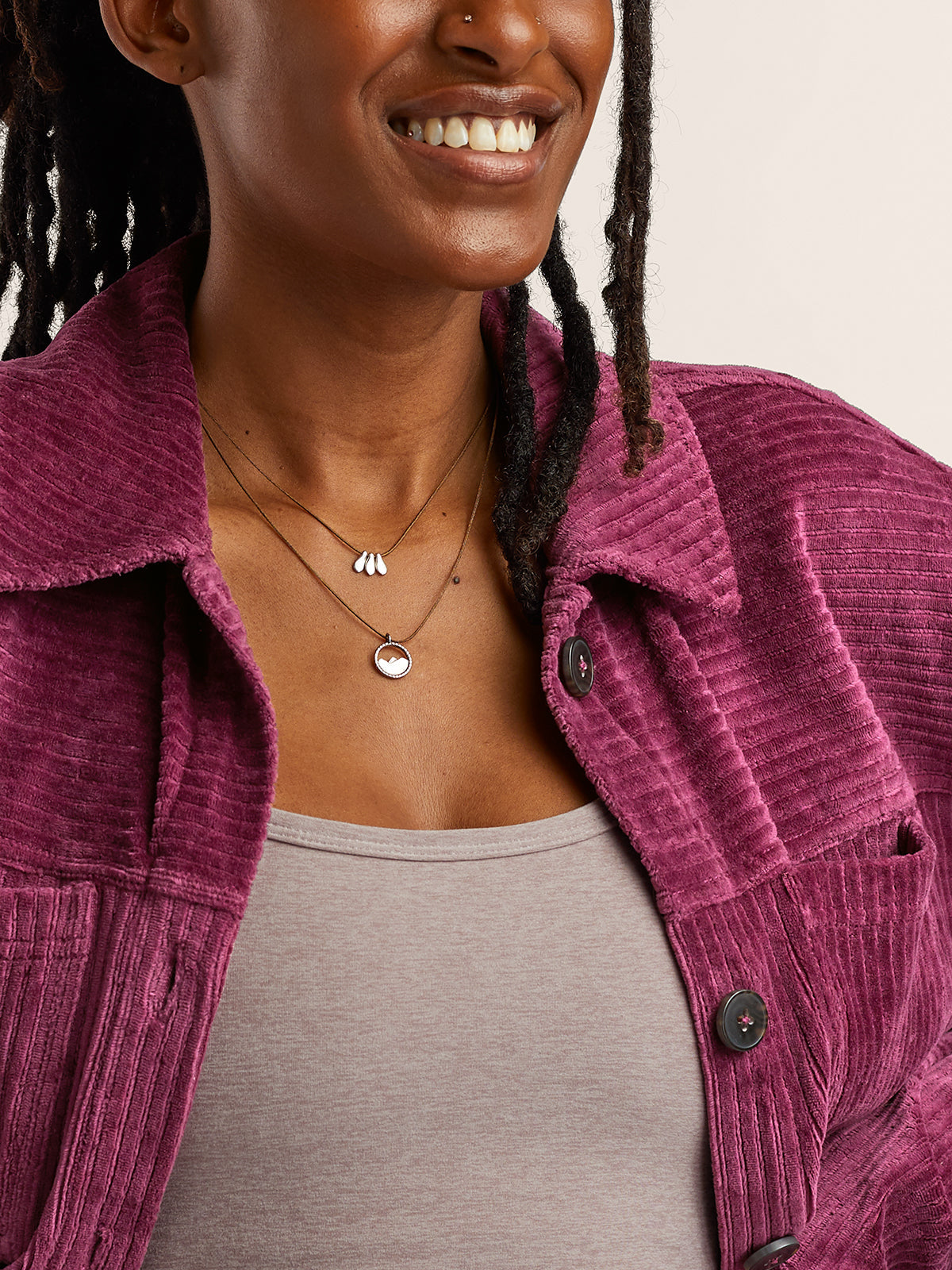 Tiny Charm Necklace - Three Petal