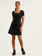 Dream Square Neck Short Sleeve Dress