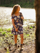 Dream Square Neck Short Sleeve Dress all-groups