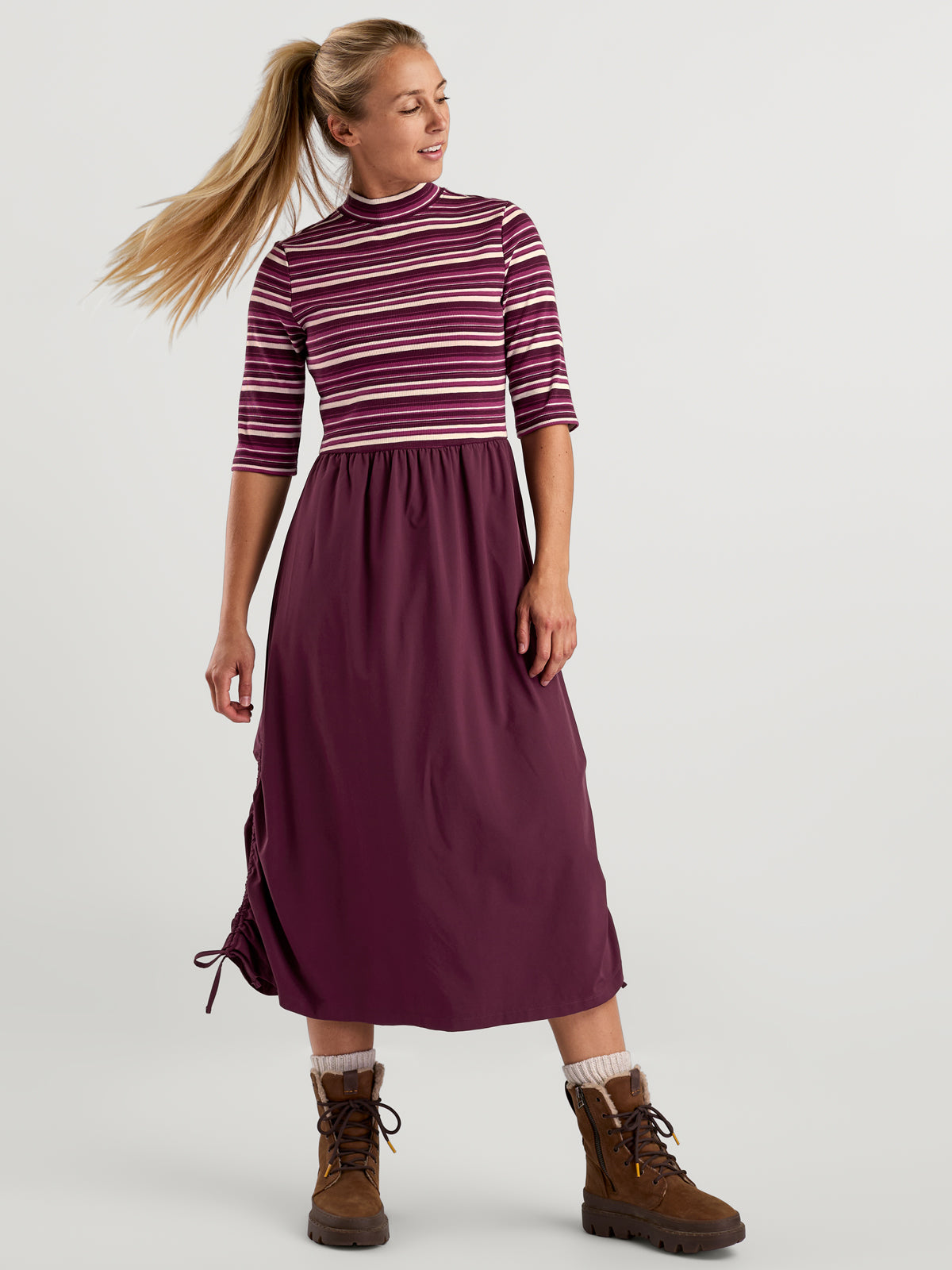 On the Move Half Sleeve Midi Dress