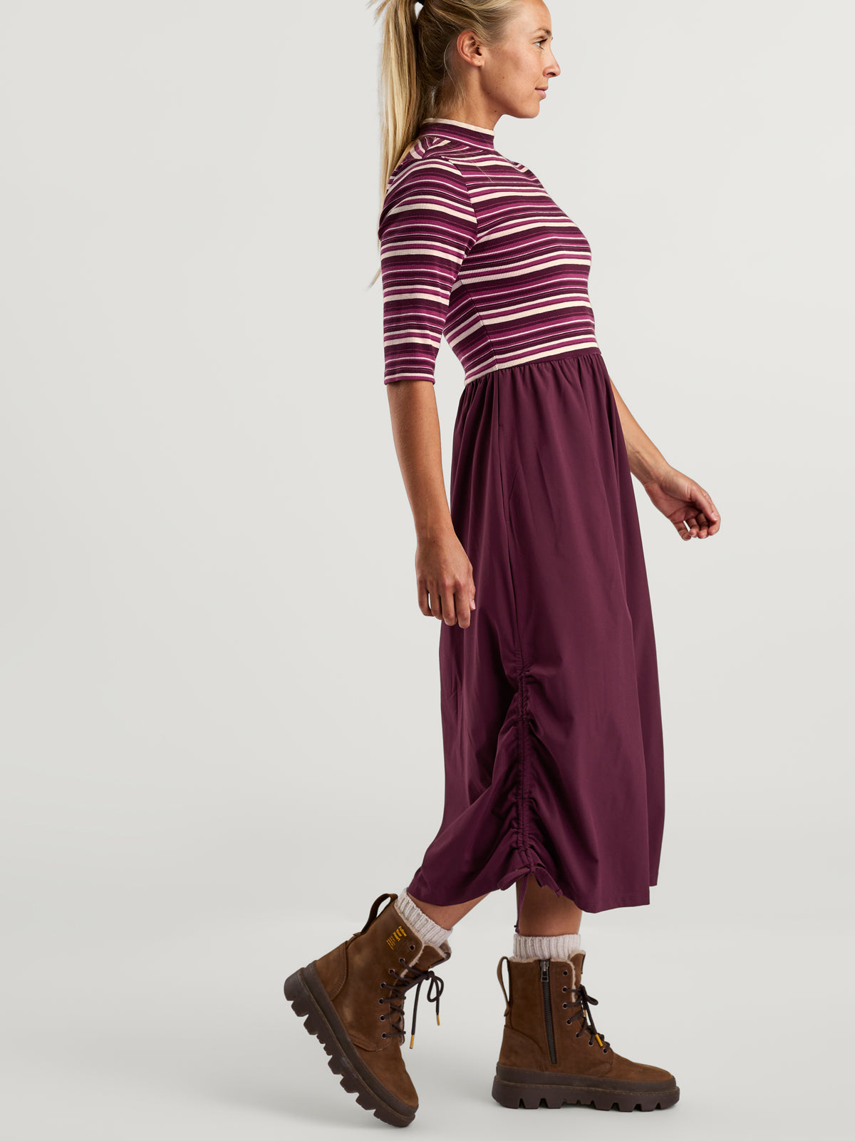 On the Move Half Sleeve Midi Dress