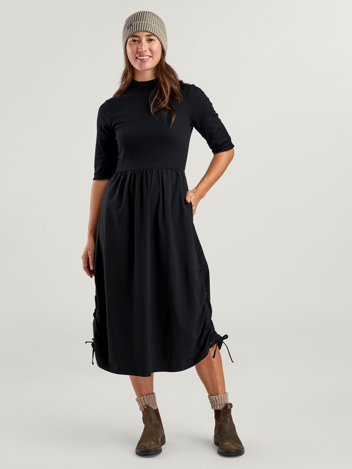 On the Move Half Sleeve Midi Dress