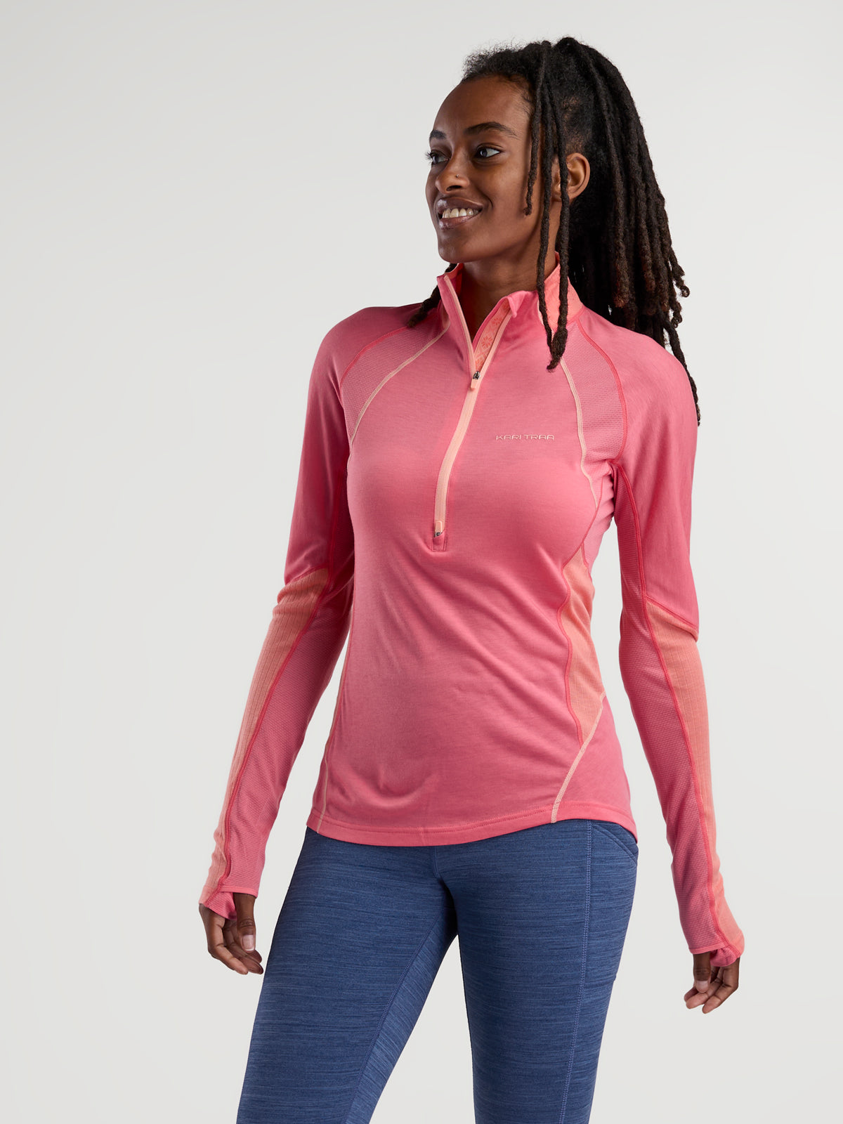 Alma Half Zip Long Sleeve Top