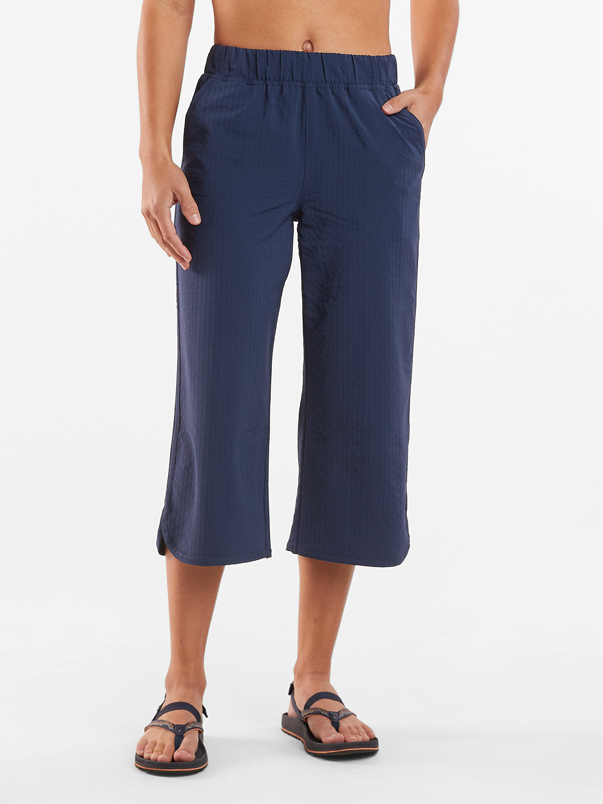 Slaycation Wide Leg Cropped Pants - Petite