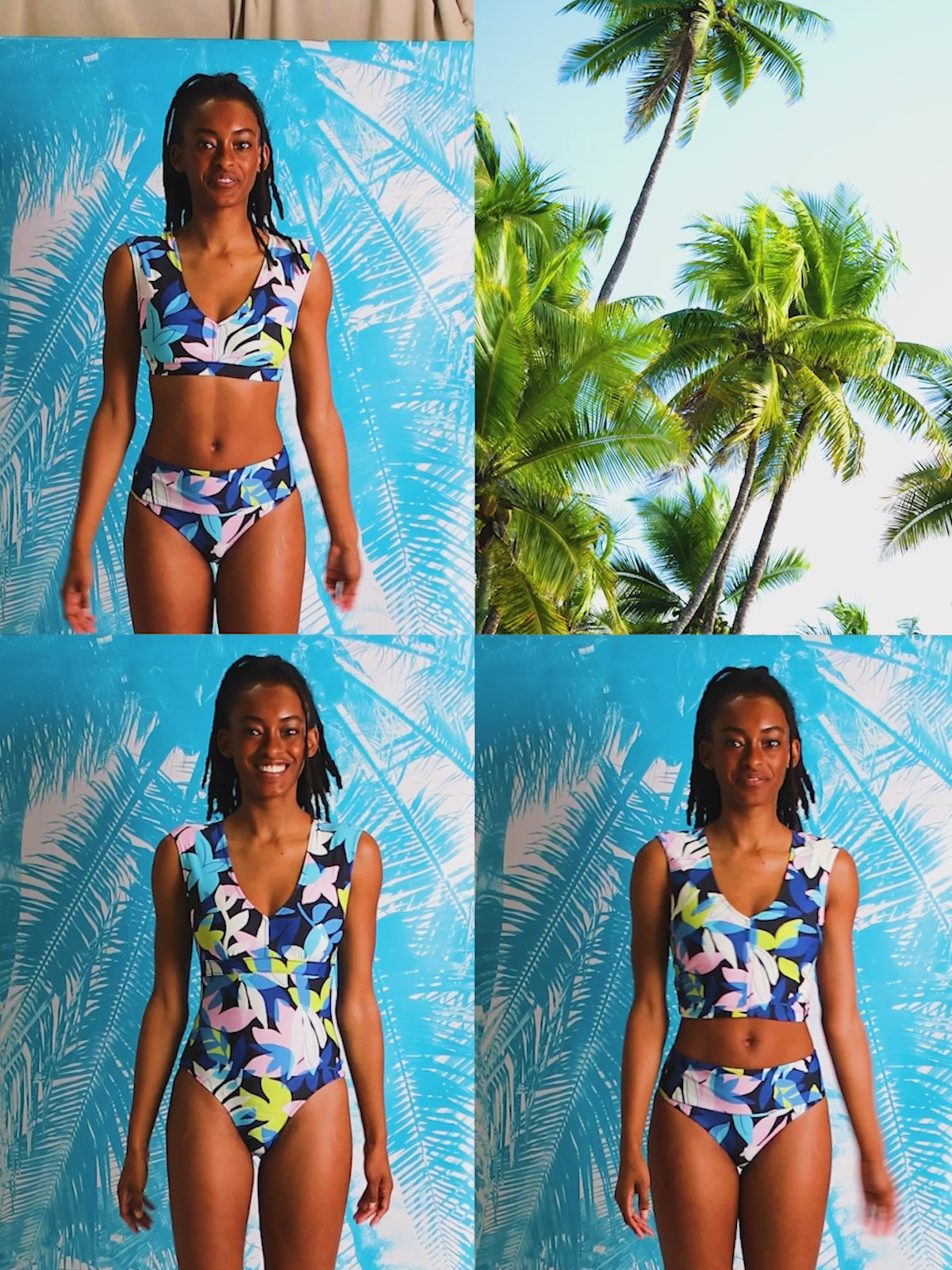 Whitecap Cropped Tankini Top Long-Line Adjustable Swim Top – Title