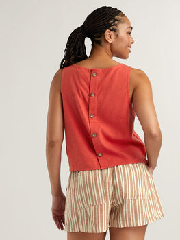 Baja Button Back Tank Top