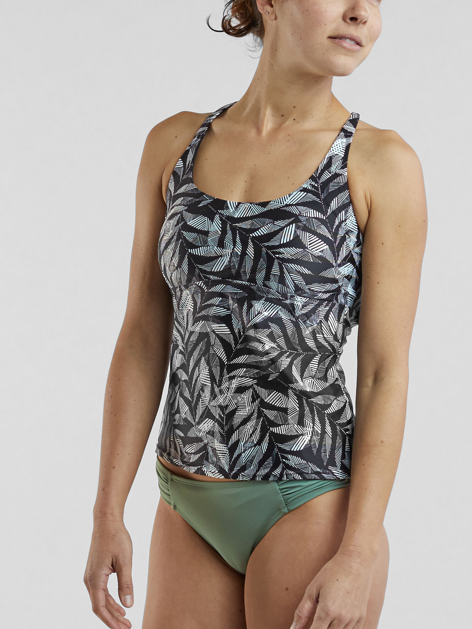 Desis Spider Tankini Top - Black Springtime, , model