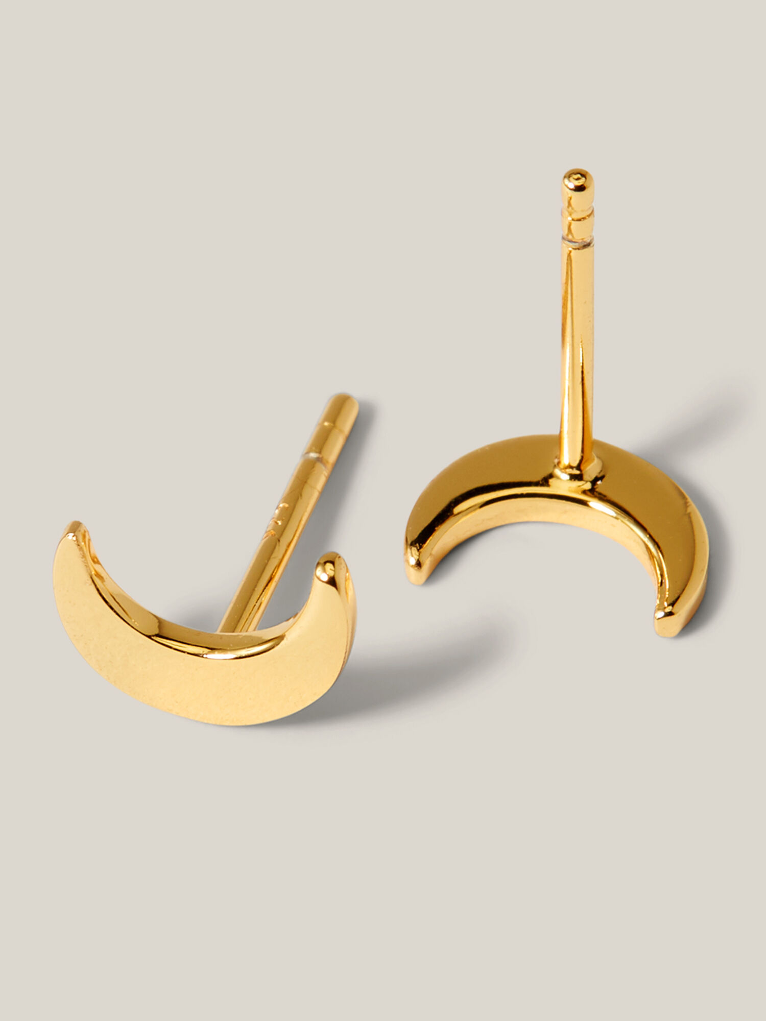 Crescent Moon Post Earrings, , original