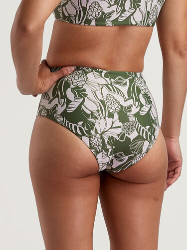 Lucky High Waisted Bikini Bottom - Olive You