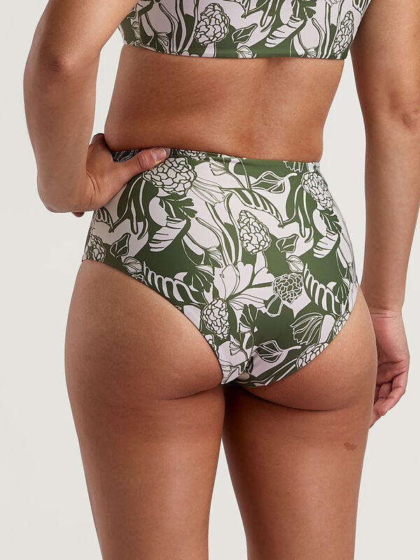 Lucky High Waisted Bikini Bottom - Olive You, , original