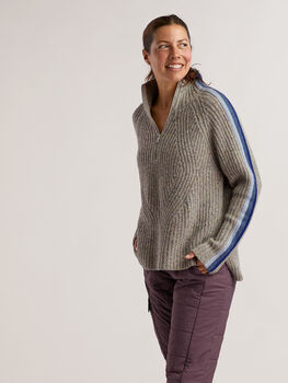 Women’s Snowcat 1/4 Zip Washable Wool Blend Pullover Sweater