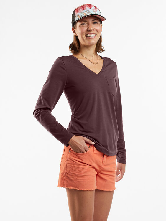 Aviatrix Long Sleeve V Neck Tee, , original