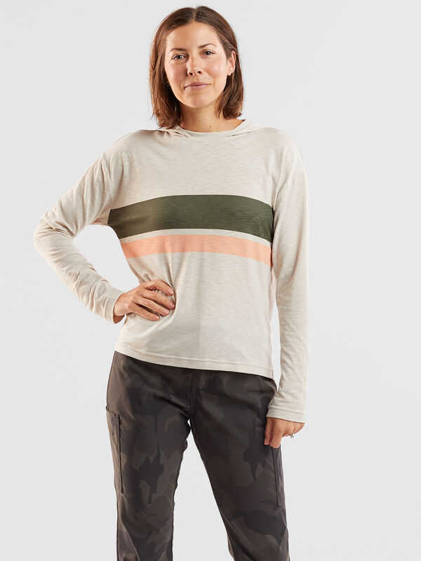 Ravine Hiking Long Sleeve Hoodie - Stripe, , model