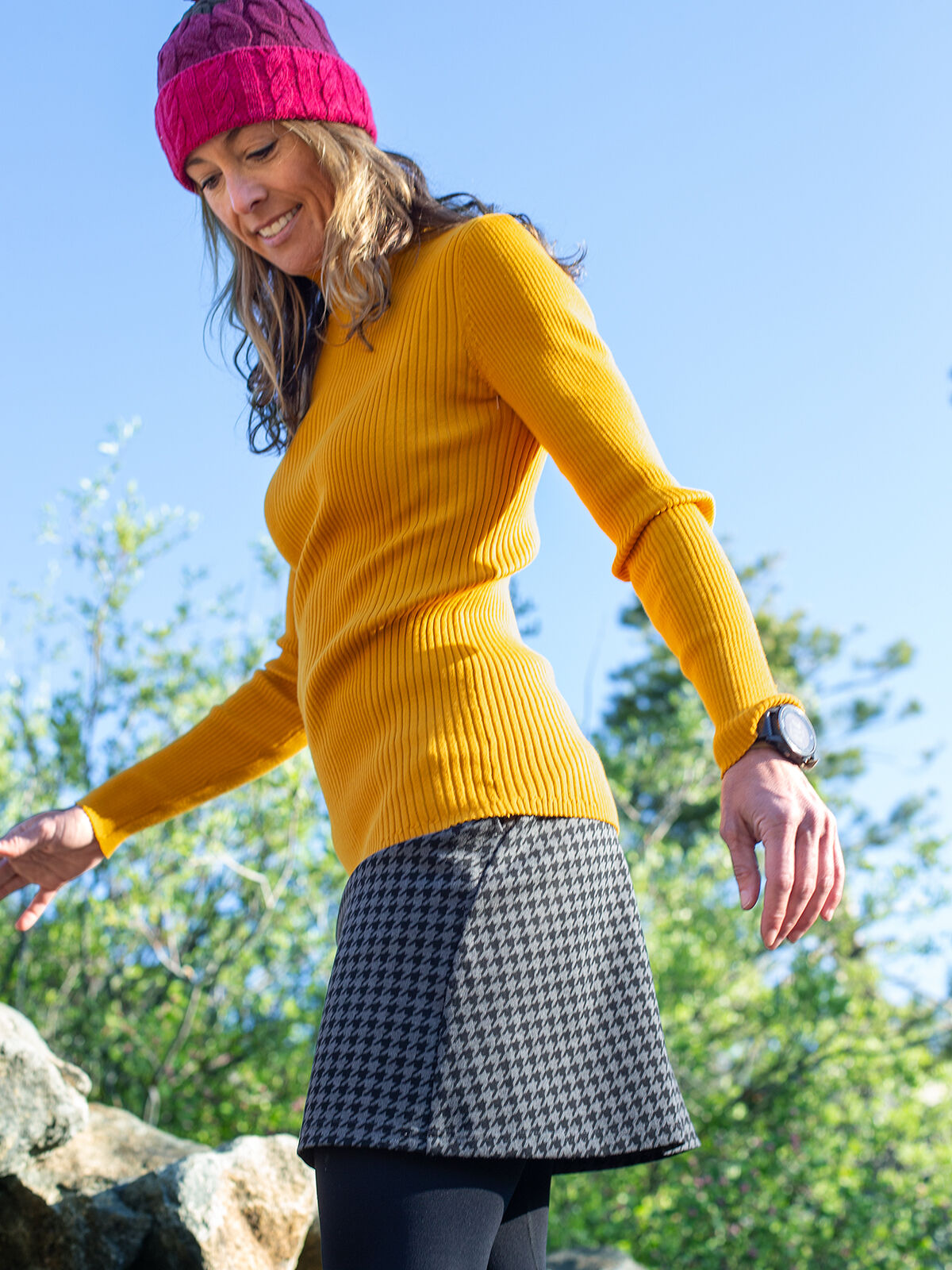 Ponte Skirt Passport Ponte Herringbone Title Nine