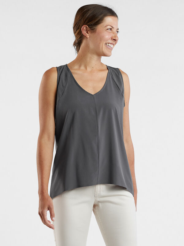 Winnow Sleeveless V Neck Top, , model