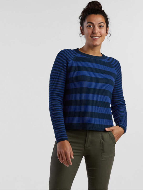 Women Offsite Seawool Crew Neck Sweater Stripe