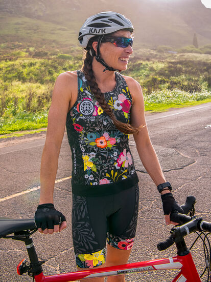 Ride Relentless Cycling Tank Top - Night Garden