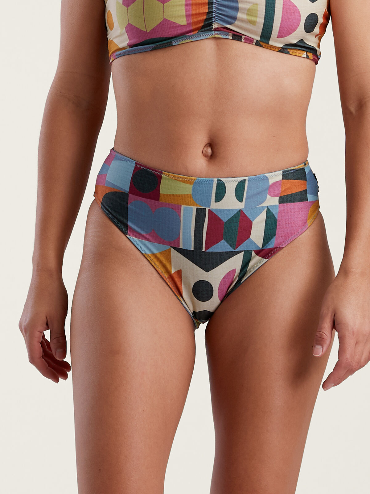 Longline Bikini Top: Cut Back - Colorblock