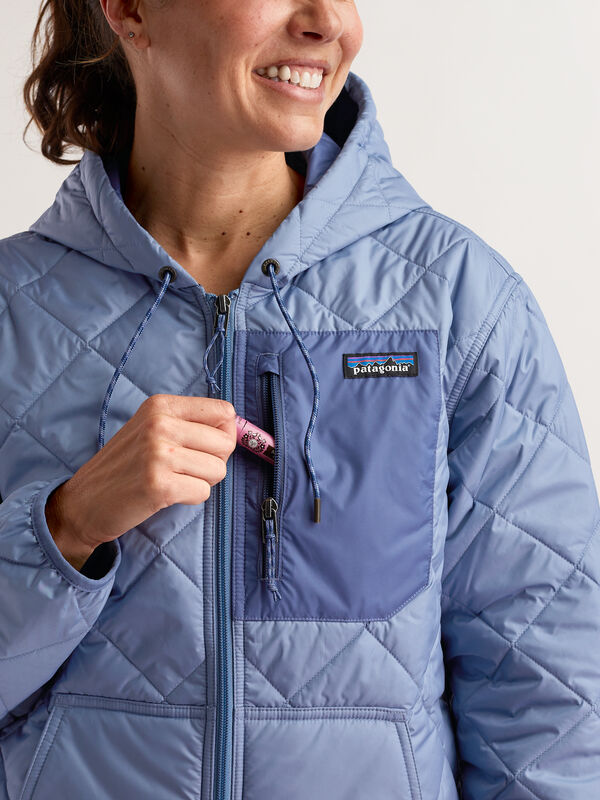 Diamond Quilted Bomber Hoodie Jacket, , original