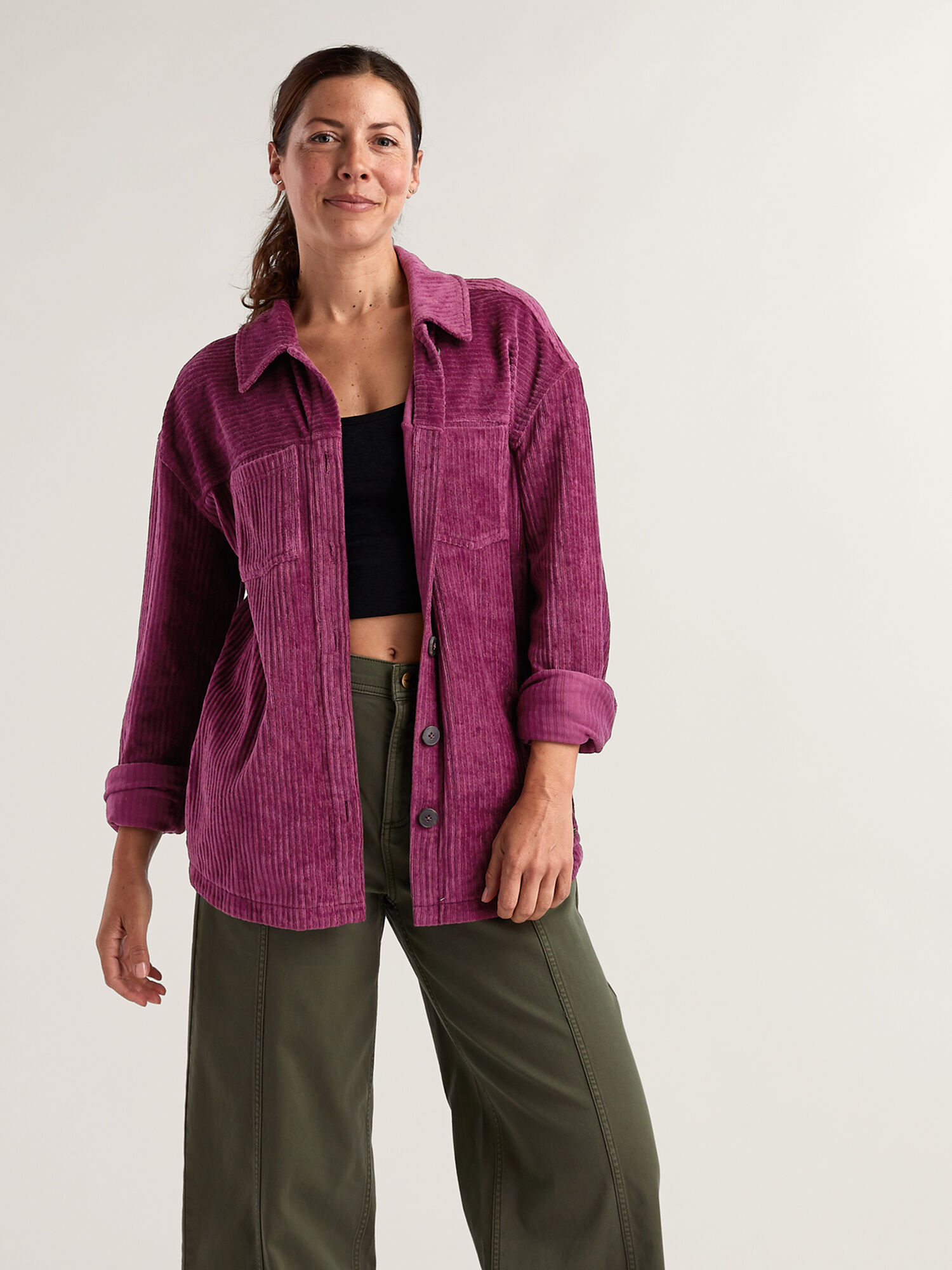 Hudson Stretch Cord Shacket, , original