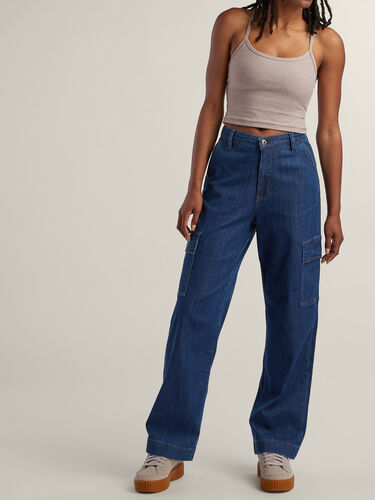 Performance High Rise Cargo Jeans